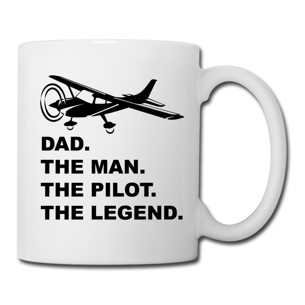 Dad - Man - Pilot - Legend - Black - Coffee/Tea Mug - white