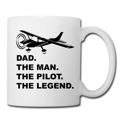 Dad - Man - Pilot - Legend - Black - Coffee/Tea Mug - white