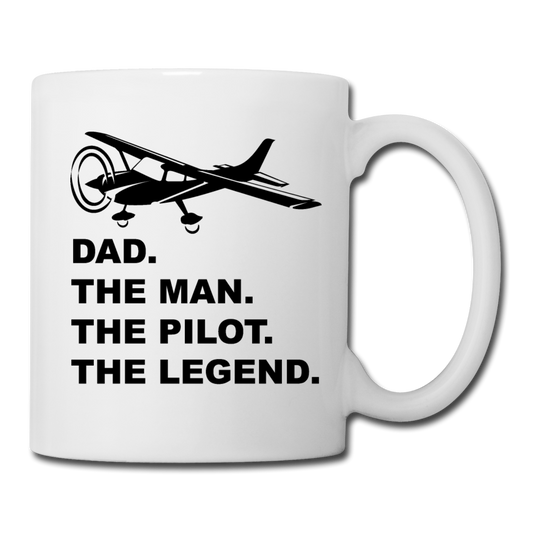 Dad - Man - Pilot - Legend - Black - Coffee/Tea Mug - white