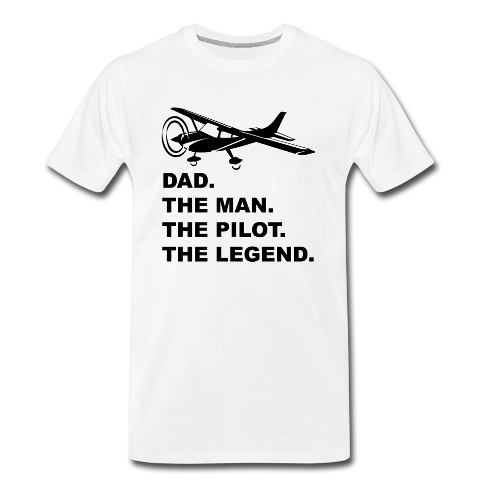 Dad - Man - Pilot - Legend - Black - Men's Premium T-Shirt - white