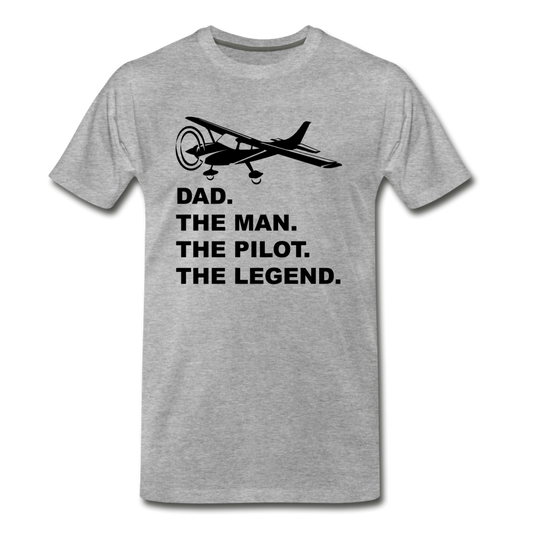 Dad - Man - Pilot - Legend - Black - Men's Premium T-Shirt - heather gray