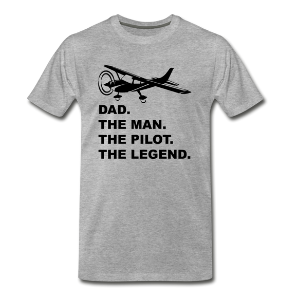 Dad - Man - Pilot - Legend - Black - Men's Premium T-Shirt - heather gray