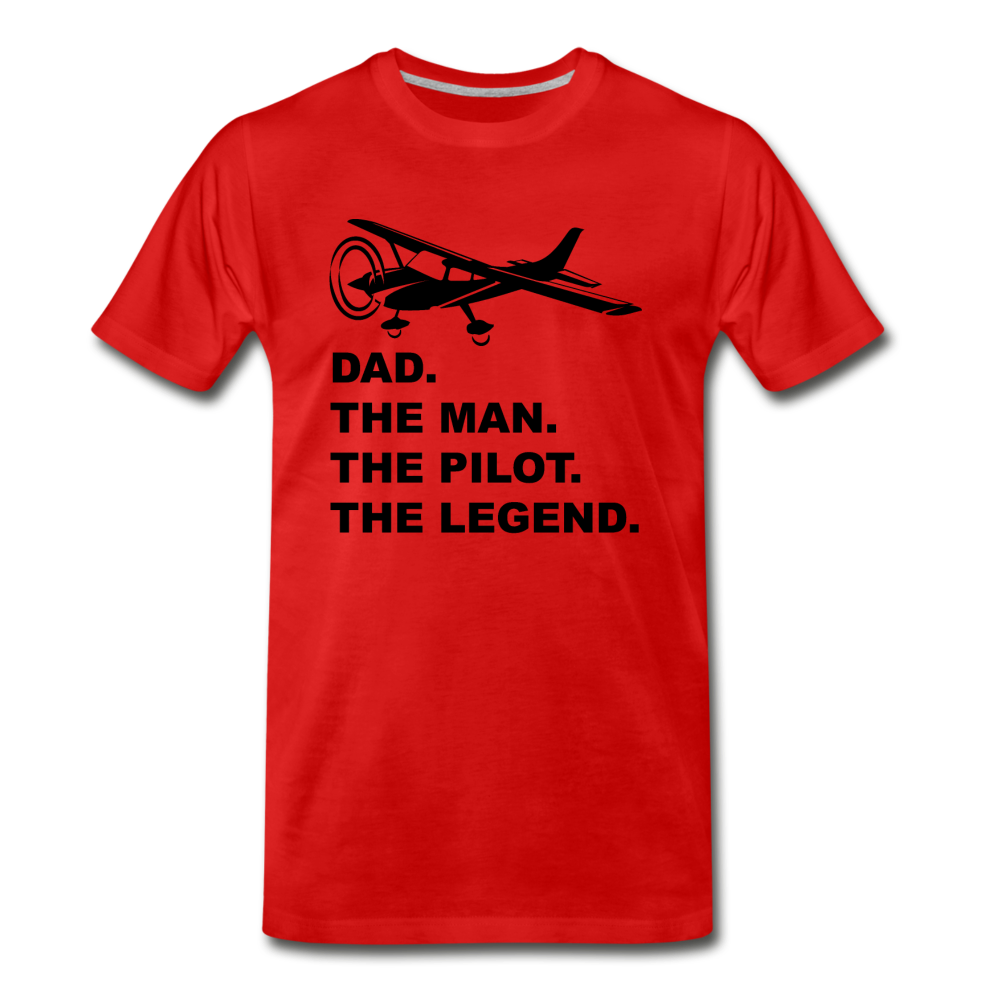 Dad - Man - Pilot - Legend - Black - Men's Premium T-Shirt - red