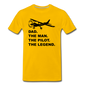 Dad - Man - Pilot - Legend - Black - Men's Premium T-Shirt - sun yellow