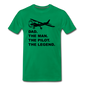 Dad - Man - Pilot - Legend - Black - Men's Premium T-Shirt - kelly green