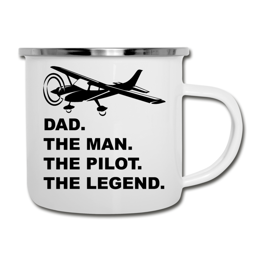 Dad - Man - Pilot - Legend - Black - Camper Mug - white