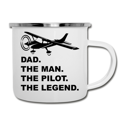 Dad - Man - Pilot - Legend - Black - Camper Mug - white