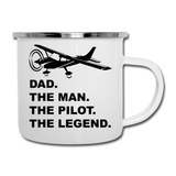Dad - Man - Pilot - Legend - Black - Camper Mug - white