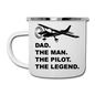 Dad - Man - Pilot - Legend - Black - Camper Mug - white