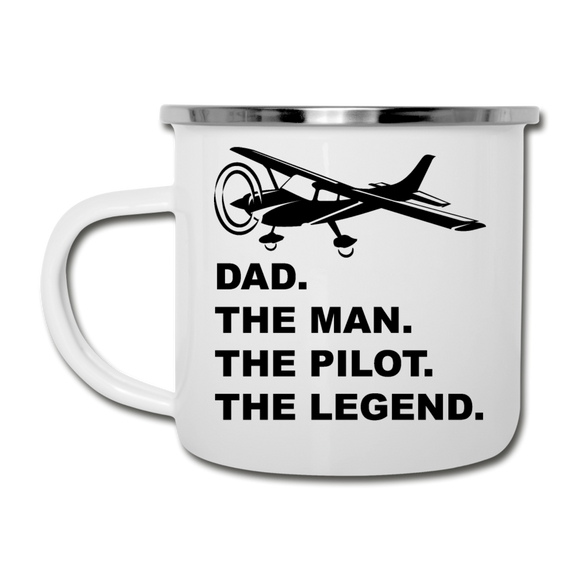 Dad - Man - Pilot - Legend - Black - Camper Mug - white