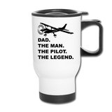Dad - Man - Pilot - Legend - Black - Travel Mug - white