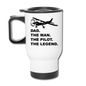 Dad - Man - Pilot - Legend - Black - Travel Mug - white