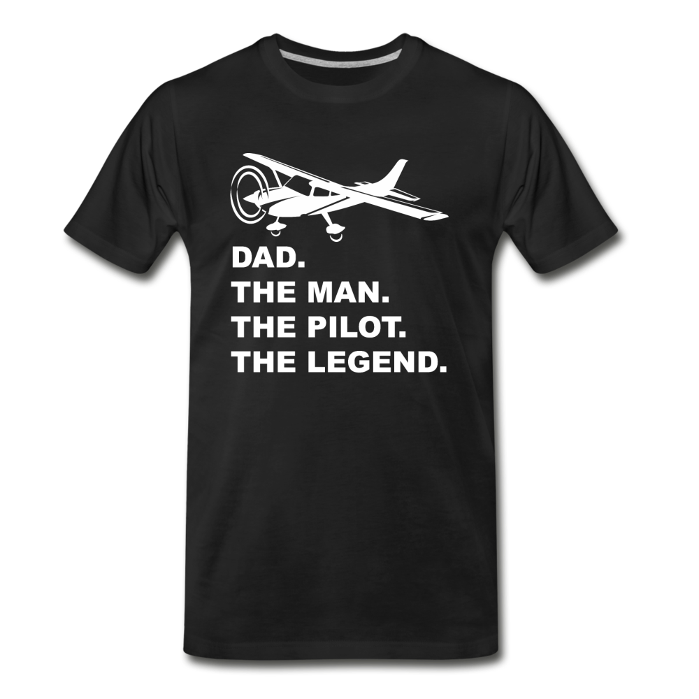 Dad - Man - Pilot - Legend - White - Men's Premium T-Shirt - black