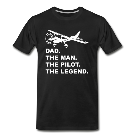 Dad - Man - Pilot - Legend - White - Men's Premium T-Shirt - black
