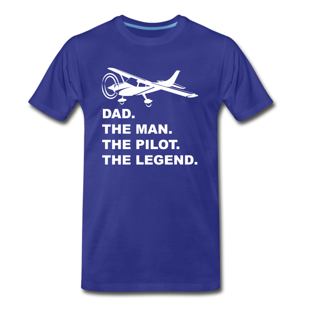 Dad - Man - Pilot - Legend - White - Men's Premium T-Shirt - royal blue