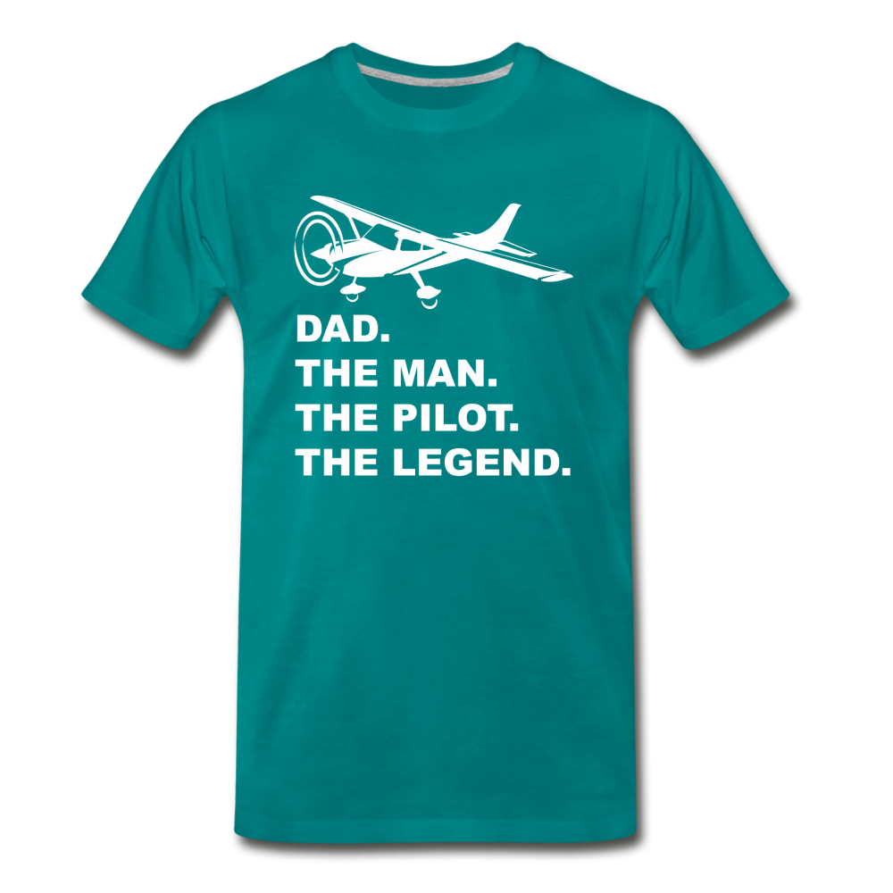 Dad - Man - Pilot - Legend - White - Men's Premium T-Shirt - teal