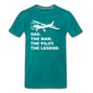 Dad - Man - Pilot - Legend - White - Men's Premium T-Shirt - teal