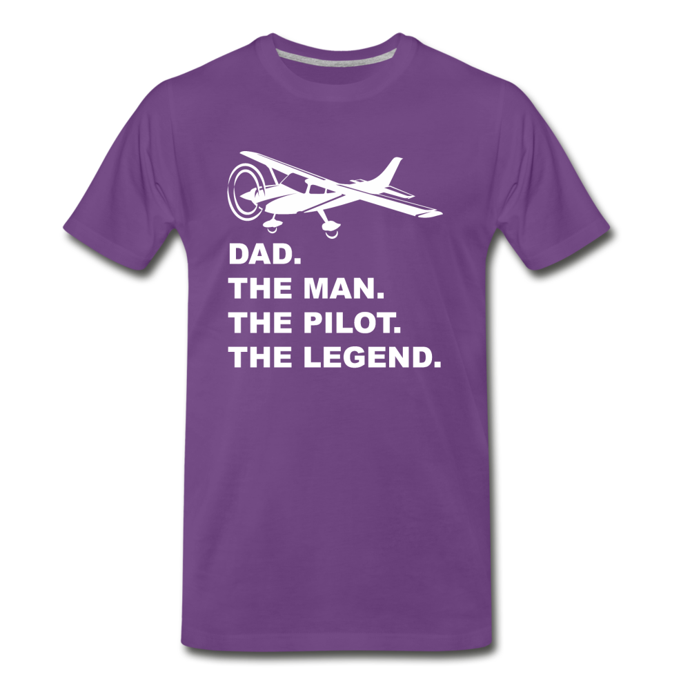 Dad - Man - Pilot - Legend - White - Men's Premium T-Shirt - purple