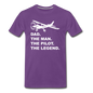 Dad - Man - Pilot - Legend - White - Men's Premium T-Shirt - purple