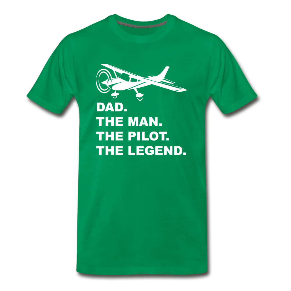 Dad - Man - Pilot - Legend - White - Men's Premium T-Shirt - kelly green