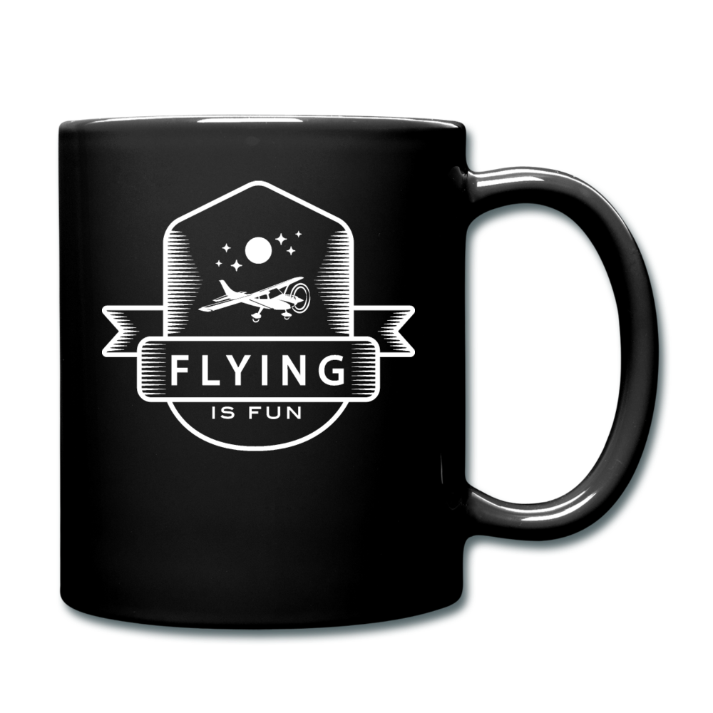 Flying Is Fun Badge - White - Full Color Mug - black