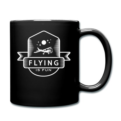 Flying Is Fun Badge - White - Full Color Mug - black