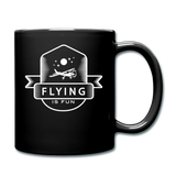 Flying Is Fun Badge - White - Full Color Mug - black