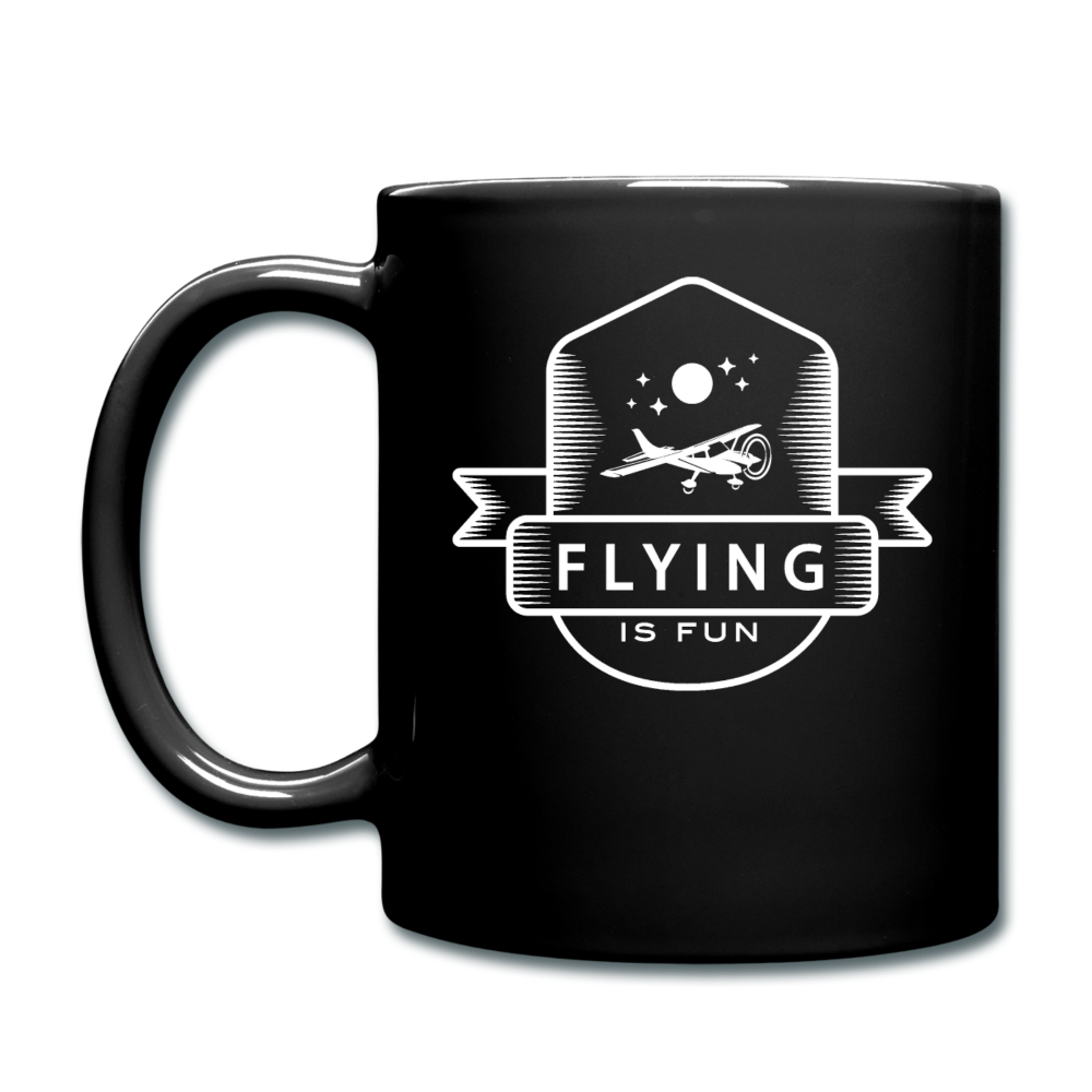 Flying Is Fun Badge - White - Full Color Mug - black