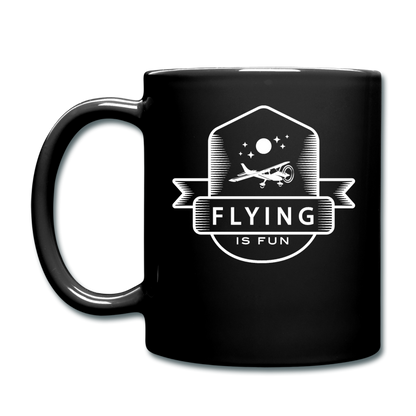 Flying Is Fun Badge - White - Full Color Mug - black