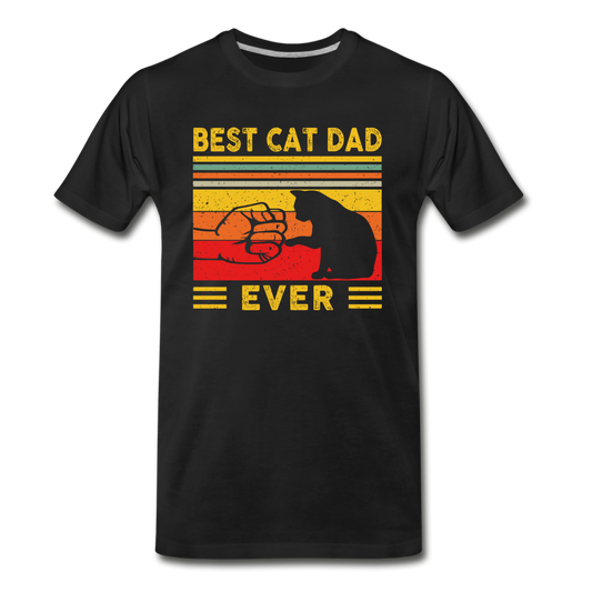 Best Cat Dad Ever - Fist Bump - Men's Premium T-Shirt - black