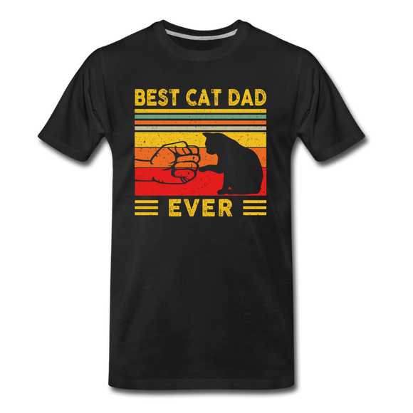 Best Cat Dad Ever - Fist Bump - Men's Premium T-Shirt - black