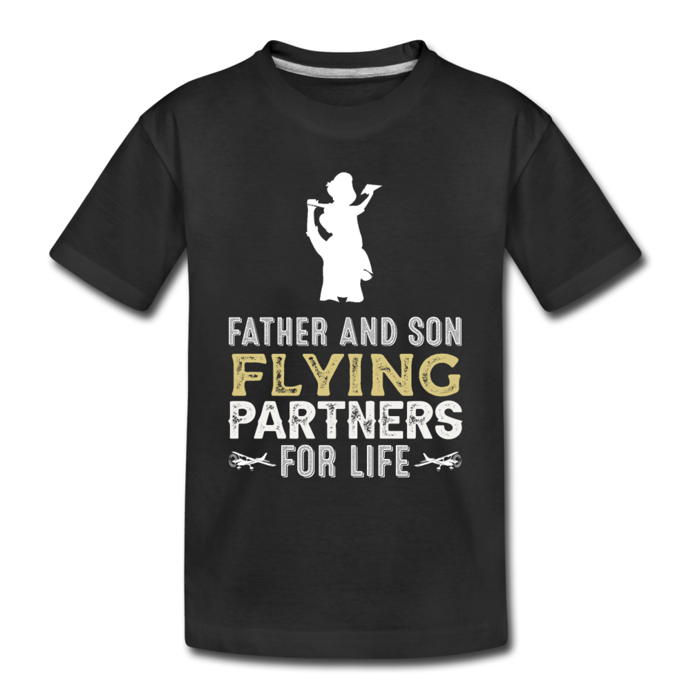 Flying Partners - Father And Son - Kids' Premium T-Shirt - black