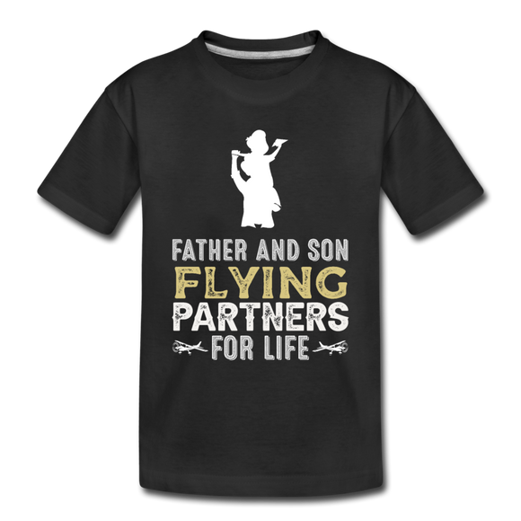 Flying Partners - Father And Son - Kids' Premium T-Shirt - black