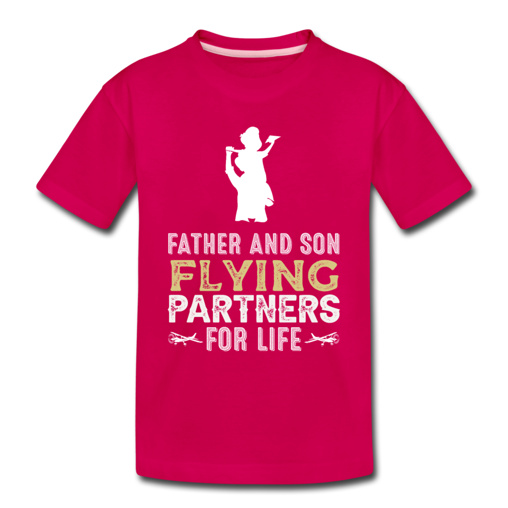 Flying Partners - Father And Son - Kids' Premium T-Shirt - dark pink