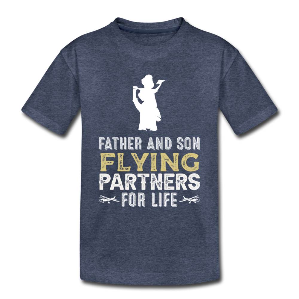 Flying Partners - Father And Son - Kids' Premium T-Shirt - heather blue