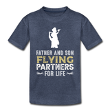 Flying Partners - Father And Son - Kids' Premium T-Shirt - heather blue