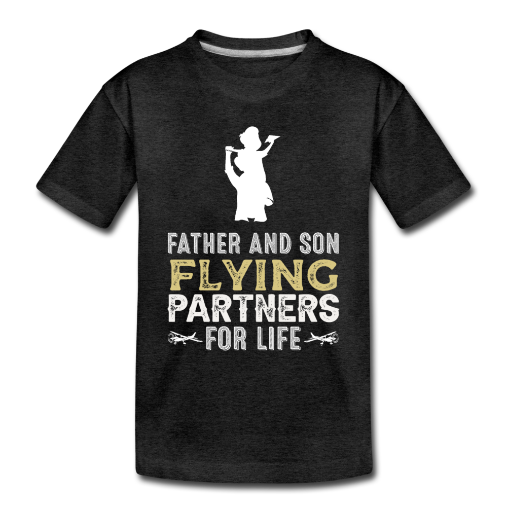 Flying Partners - Father And Son - Kids' Premium T-Shirt - charcoal gray