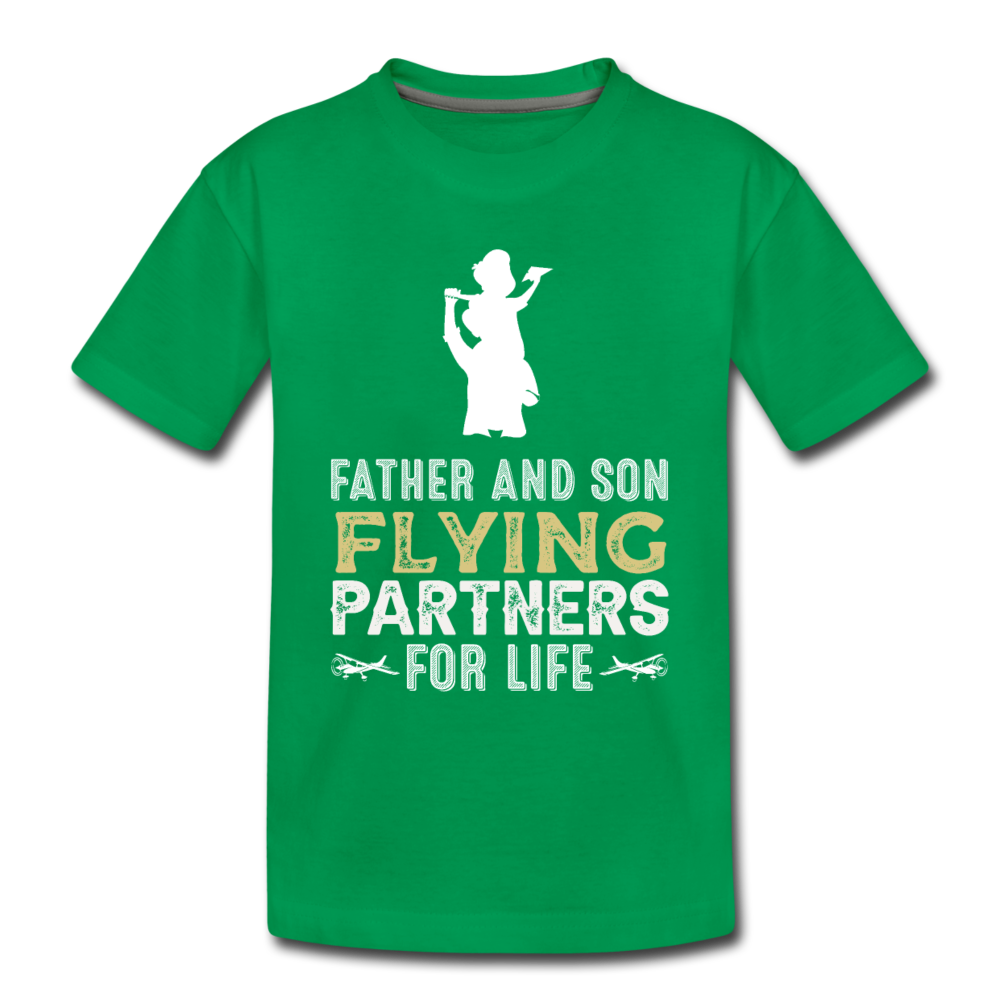 Flying Partners - Father And Son - Kids' Premium T-Shirt - kelly green