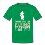 Flying Partners - Father And Son - Kids' Premium T-Shirt - kelly green