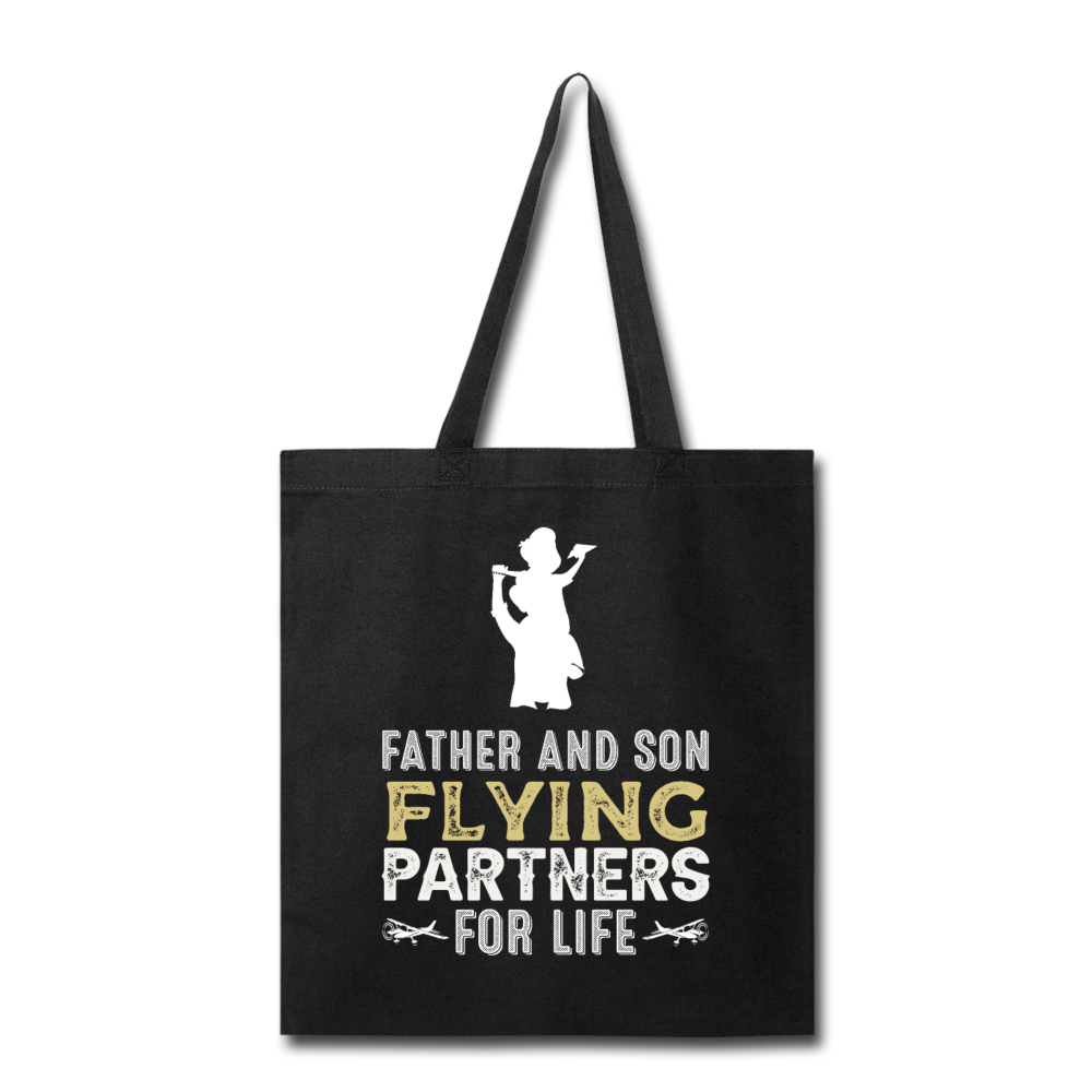 Flying Partners - Father And Son - Tote Bag - black