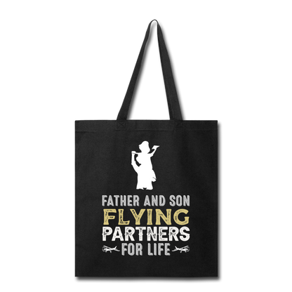 Flying Partners - Father And Son - Tote Bag - black