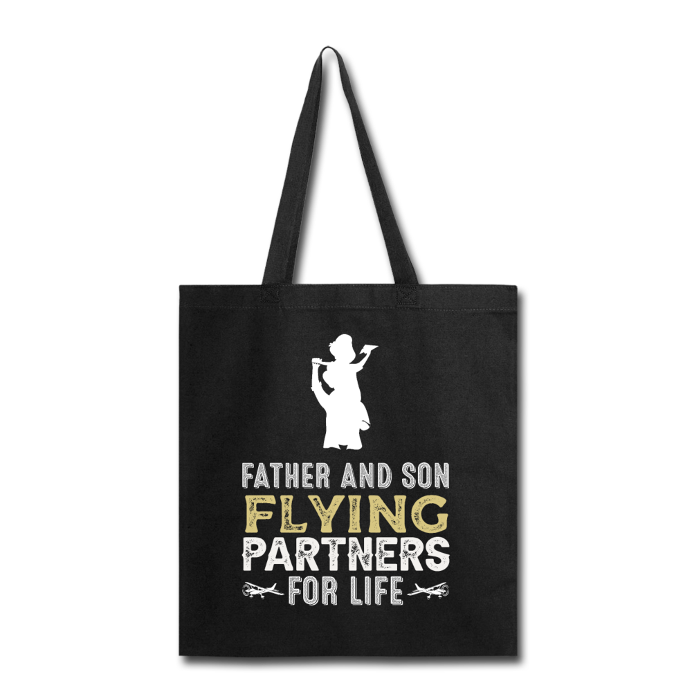 Flying Partners - Father And Son - Tote Bag - black