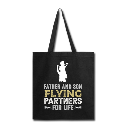 Flying Partners - Father And Son - Tote Bag - black