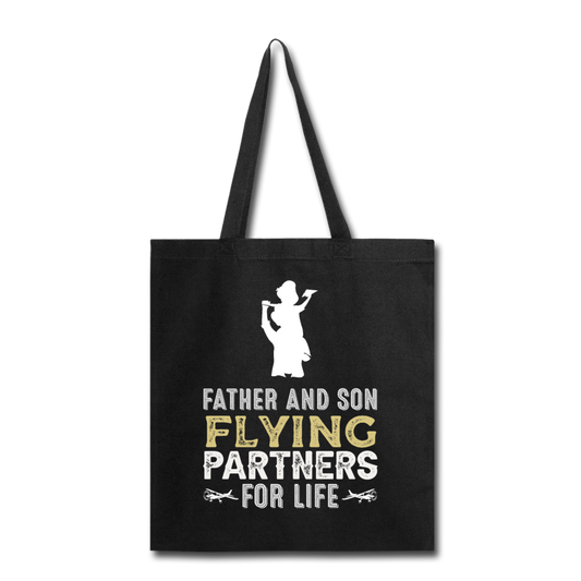 Flying Partners - Father And Son - Tote Bag - black