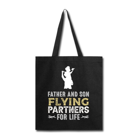Flying Partners - Father And Son - Tote Bag - black