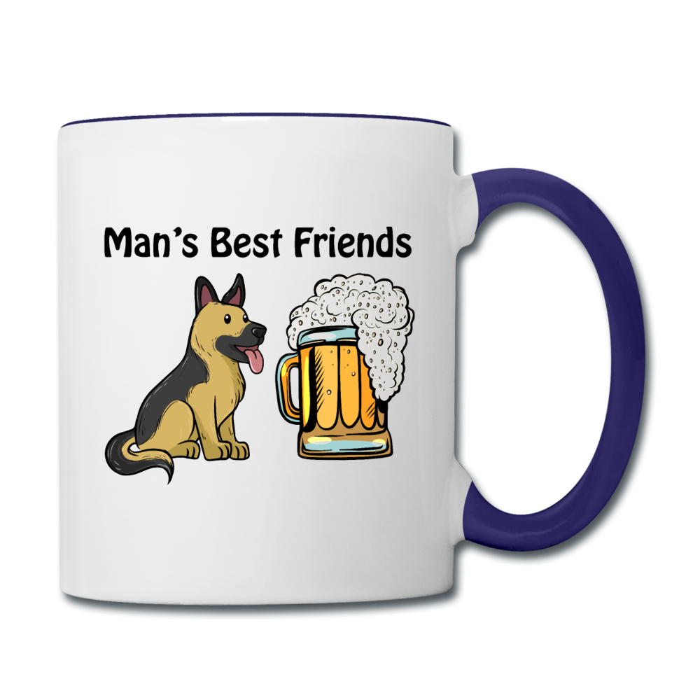 Best Friends - Dogs And Beer - Contrast Coffee Mug - white/cobalt blue