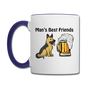 Best Friends - Dogs And Beer - Contrast Coffee Mug - white/cobalt blue