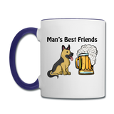 Best Friends - Dogs And Beer - Contrast Coffee Mug - white/cobalt blue