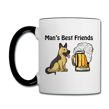 Best Friends - Dogs And Beer - Contrast Coffee Mug - white/black