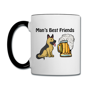 Best Friends - Dogs And Beer - Contrast Coffee Mug - white/black
